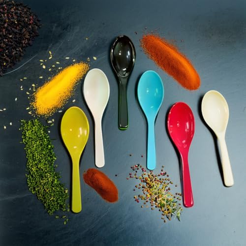 SBA PRIME Naama Melamine Masala Spoon Set | Pack of 10 Small Spoons for Spices Herbs Seasonings | Durable Melamine Tea Spoon Set | Lightweight & Reusable Kitchen Utility Spoons - Image 4