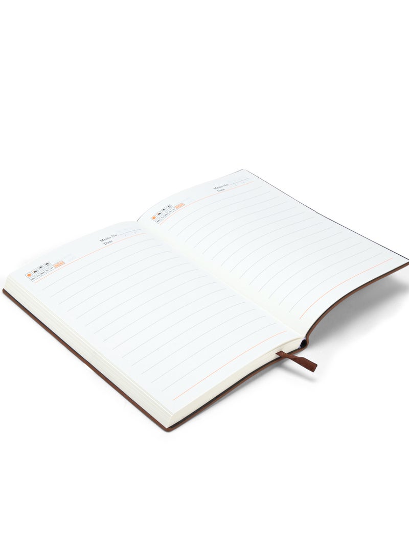 WISHWIND Elegant PU Leather Executive Journal Notebook – Premium Daily Diary for Men & Women | Compact 21x15 cm | Ideal for School, Travel, Business, Work & Home Writing (Brown, Large) - Image 3
