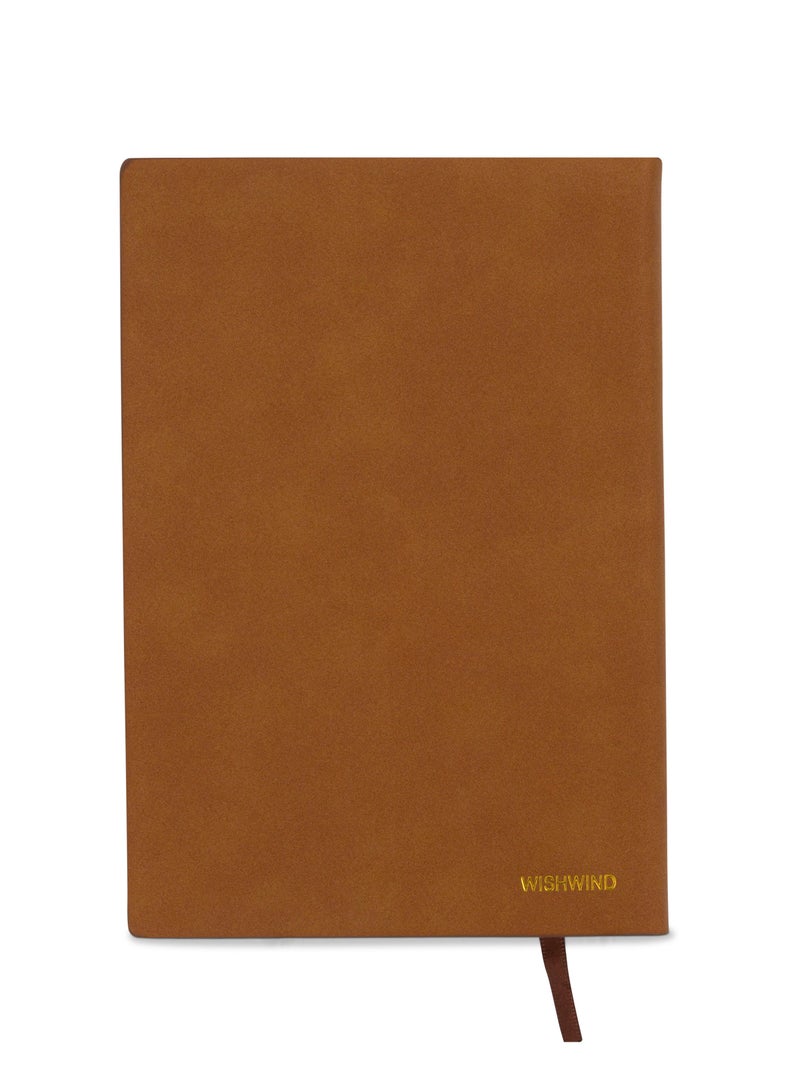 WISHWIND Elegant PU Leather Executive Journal Notebook – Premium Daily Diary for Men & Women | Compact 21x15 cm | Ideal for School, Travel, Business, Work & Home Writing (Brown, Large) - Image 1