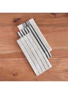 Home Box Noir Stripe 3-Piece Kitchen Towel Set - 40x65 cm  - Image 2