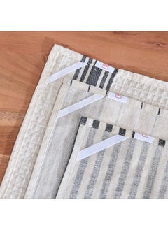 Home Box Noir Stripe 3-Piece Kitchen Towel Set - 40x65 cm  - Image 4