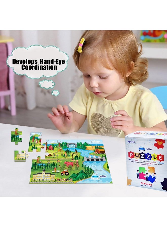 فنبلاست ألغاز الصور المقطوعة من فن بلاست للأطفال، ألغاز الحياة الزراعية للأطفال، ألغاز أرضية للأطفال، ألعاب ألغاز الصور المقطوعة التعليمية، مجموعة من 1 إلى 24 قطعة (متعددة الألوان، مقاس 30 × 22 سم) - Image 3