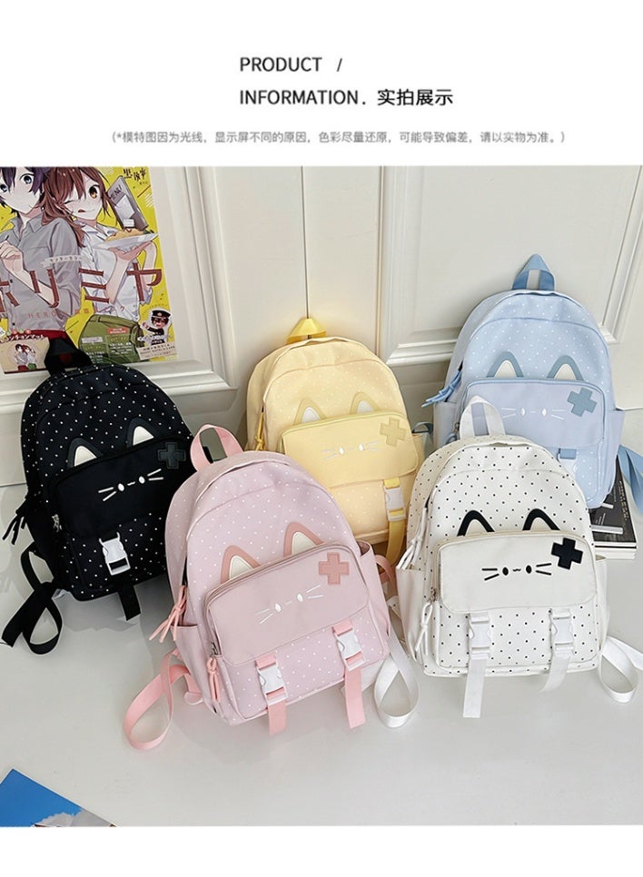Girls' Lightweight Cat Ear School Backpack for Primary Students, Casual Daypack - Image 5