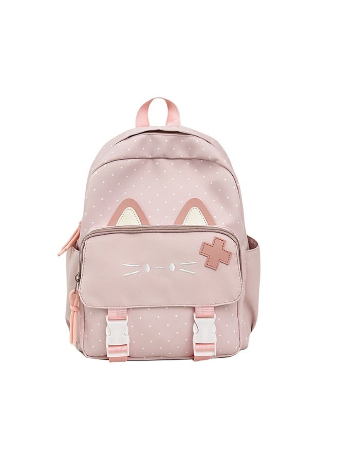 Girls' Lightweight Cat Ear School Backpack for Primary Students, Casual Daypack - Image 1