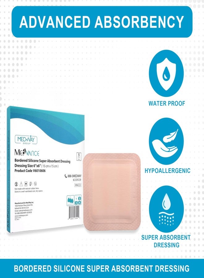 MedVance TM Silicone - Sacral Bordered Silicone Adhesive Foam Wound Dressing, Bed Sore Treatment Bandage for Sacrum (6"x6" Bandage, 5"x5" Wound Pad (Box of 5 - Image 4