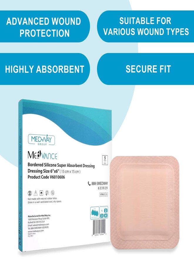 MedVance TM Silicone - Sacral Bordered Silicone Adhesive Foam Wound Dressing, Bed Sore Treatment Bandage for Sacrum (6"x6" Bandage, 5"x5" Wound Pad (Box of 5 - Image 2