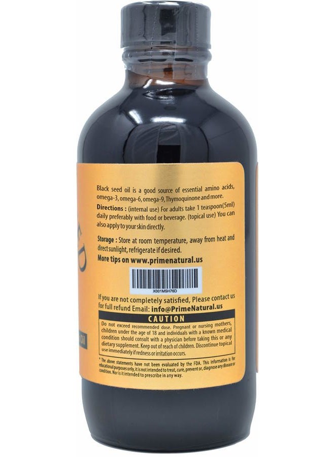 Prime Natural زيت الحبة السوداء العضوي الطبيعي 4 أونصات - معصور على البارد غير مكرر عالي الثيموكينون 1.7% معتمد من وزارة الزراعة الأمريكية - أصل تركي سائل نيجلا سativa قوي - نباتي أوميغا 3 6 9، مضاد للأكسدة - Image 3