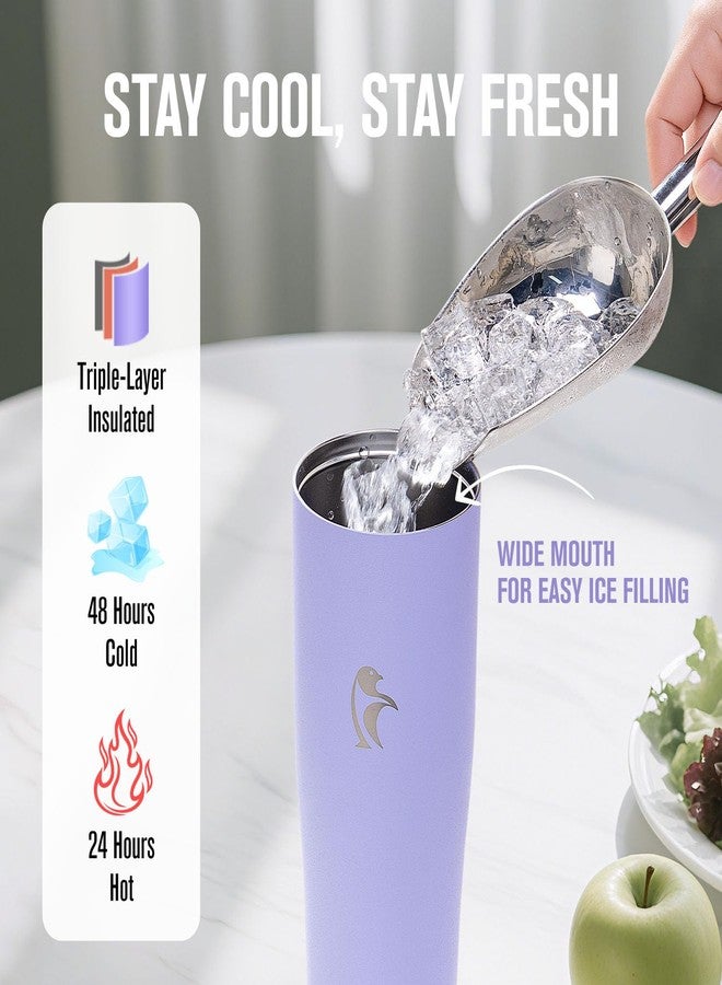 Coolflask Slima - 40oz Insulated Water Bottle | Stainless Steel Tumblers with Straw & Handle | Fits Car Cup Holder | Leakproof Jug for Sports, Gym, Travel, Outdoors | Dishwasher Safe, Lavender - Image 3