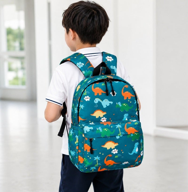 SamoDani Dinosaur Backpack for Kids Boys Girls, Lightweight Waterproof School Bag for Preschool Kindergarten, Cute Cartoon Dinosaur Bookbag with Zipper Compartment, Unisex Backpack for School & Daily Use - Image 5