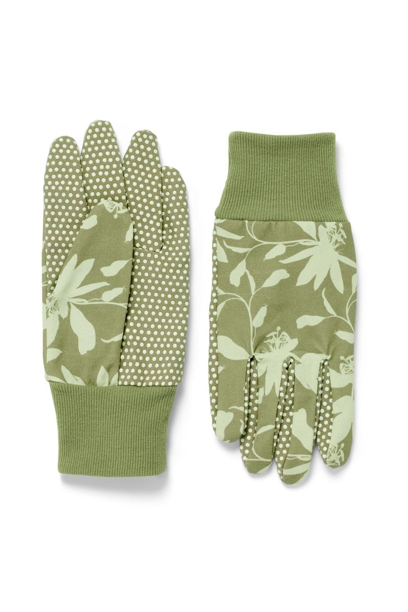 Tchibo Men 1 Pair Floral Print Gardening Gloves, Olive - Image 2
