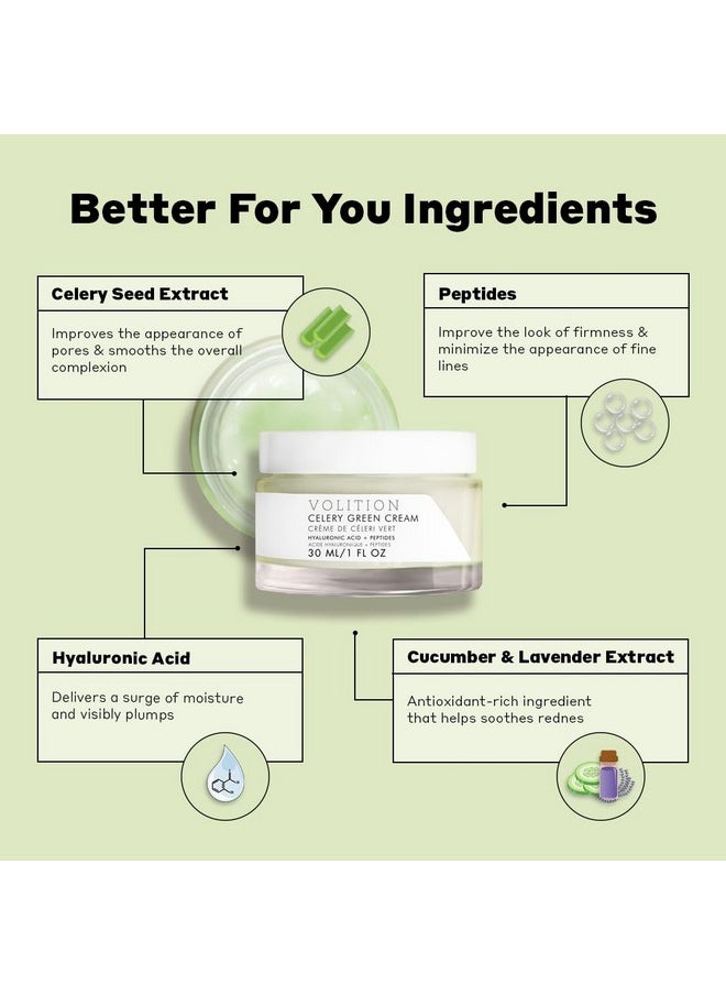 VOLITION Volition Beauty Celery Green Cream with Hyaluronic Acid + Peptides - Purifies, Minimizes Pores and Controls Oil - 1oz  - Image 3