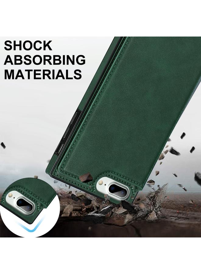 S-TOP Cross-body Square Double Buckle Flip Card Bag TPU+PU Case with Card Slots & Wallet & Photo & Strap For iPhone 8 Plus / 7 Plus - Image 5