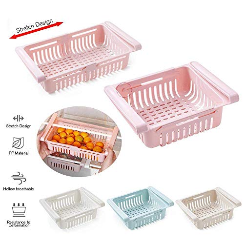 FowWelt 3 Pack Expandable Hanging Fridge Tray, Refrigerator Food Storage Organizer (3 Pack Fridge Tray) - Image 2