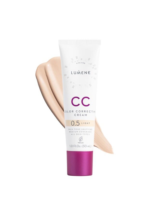 Lumene Color Correcting CC Cream - Medium Coverage Lightweight Foundation - Redness Reducing CC Cream Foundation for Even Skin Tone + Naturally Glowing Skin - Light (1 fl oz) - Image 1