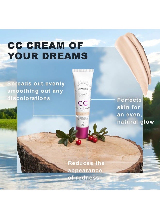 Lumene Color Correcting CC Cream - Medium Coverage Lightweight Foundation - Redness Reducing CC Cream Foundation for Even Skin Tone + Naturally Glowing Skin - Light (1 fl oz) - Image 5