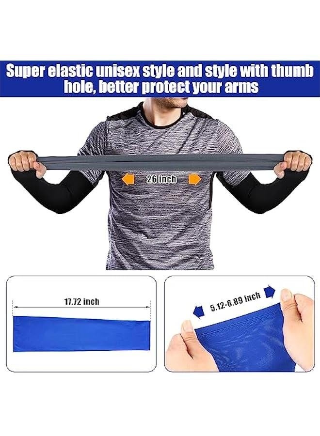 Bememo 10 Pairs Uni Arm Sleeves Elastic UV Protection Arm Cover Ice Silk Sleeves Cooling Sleeves for Outdoors Driving - Image 3