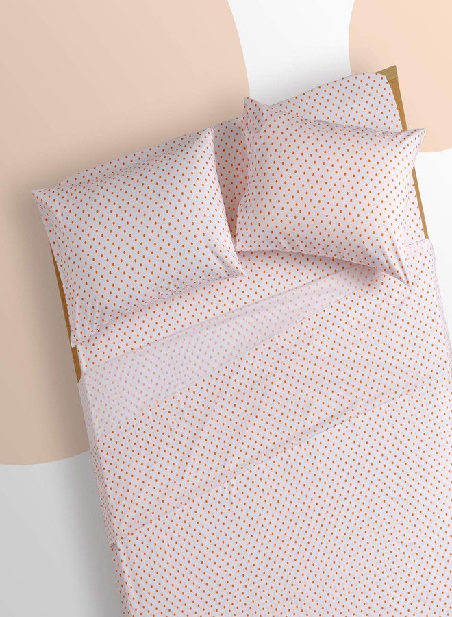 SLEEP ZONE Kids Printed Twin Bed Sheets Set 3-Piece - Super Soft & Cute Kids Sheet Set with Flat Sheet, Fitted Sheet, Pillowcase (Twin, Polka Dots Orange) - Image 3