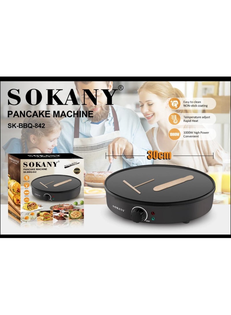 sokany Crepe, pizza and grill machine from Sukani, 1000 watts, SK-BBQ-842 - Image 2