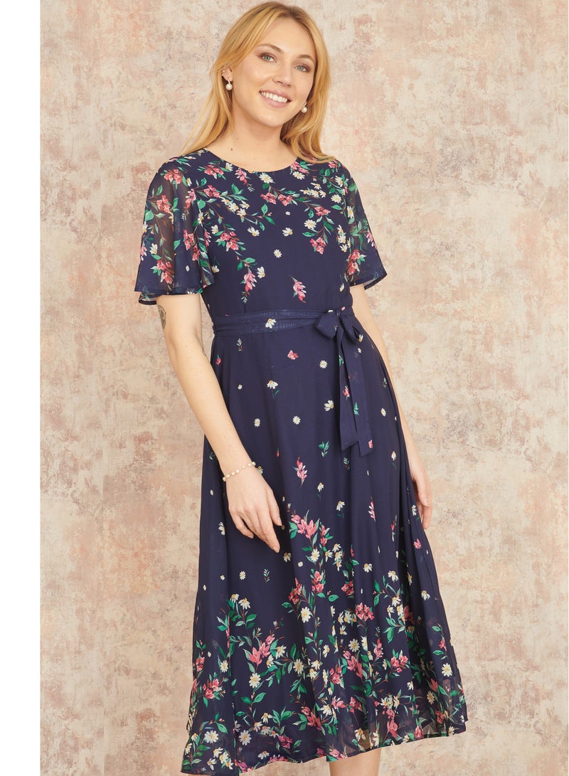Yumi Floral Chiffon Dress - Image 2