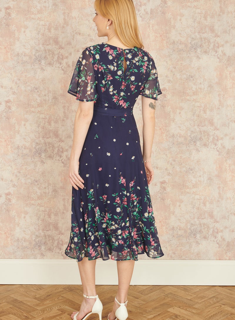 Yumi Floral Chiffon Dress - Image 3