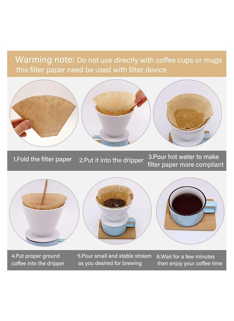 SYOSI - Cone Coffee Filters Size 2 Coffee Filters Cone Paper, Natural Unbleached Paper Filters for Pour Over Coffee Dripper and Coffee Maker 200PCS - Image 1