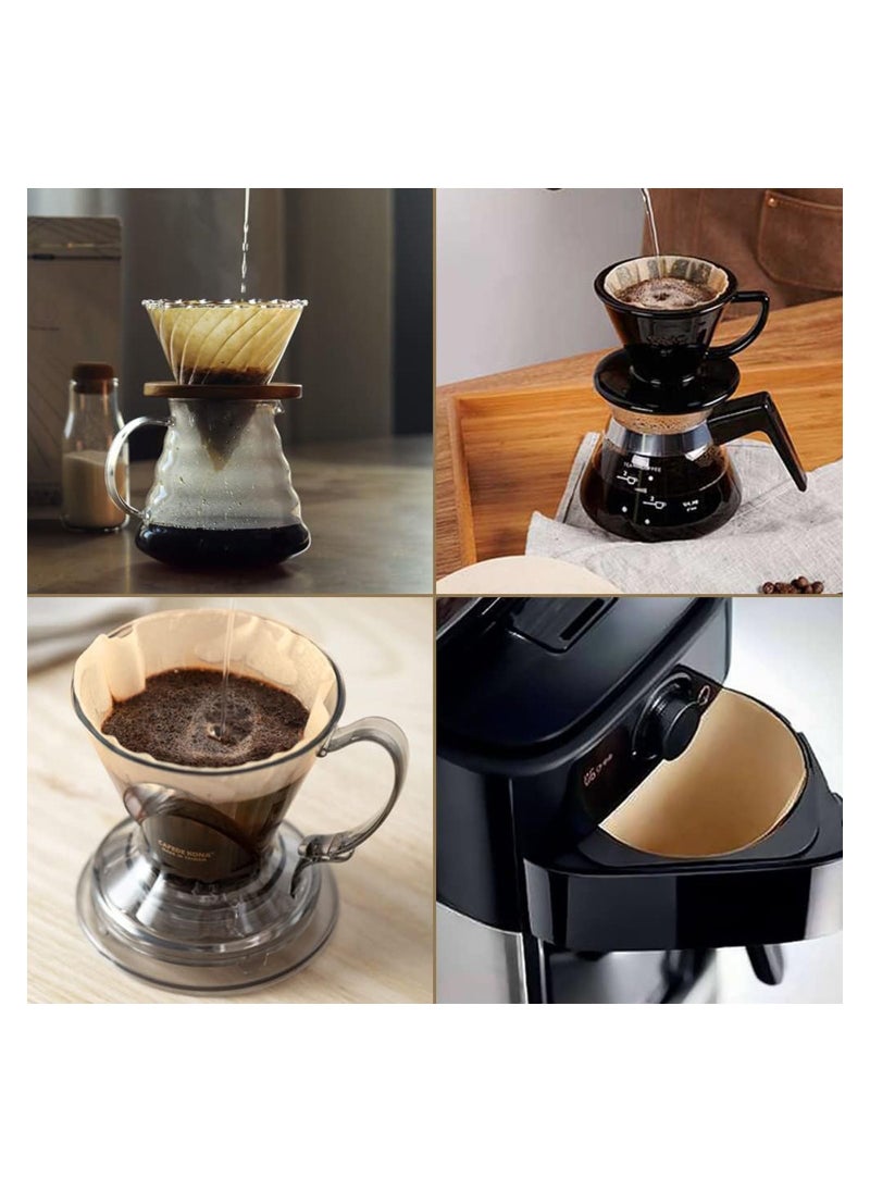 SYOSI - Cone Coffee Filters Size 2 Coffee Filters Cone Paper, Natural Unbleached Paper Filters for Pour Over Coffee Dripper and Coffee Maker 200PCS - Image 1
