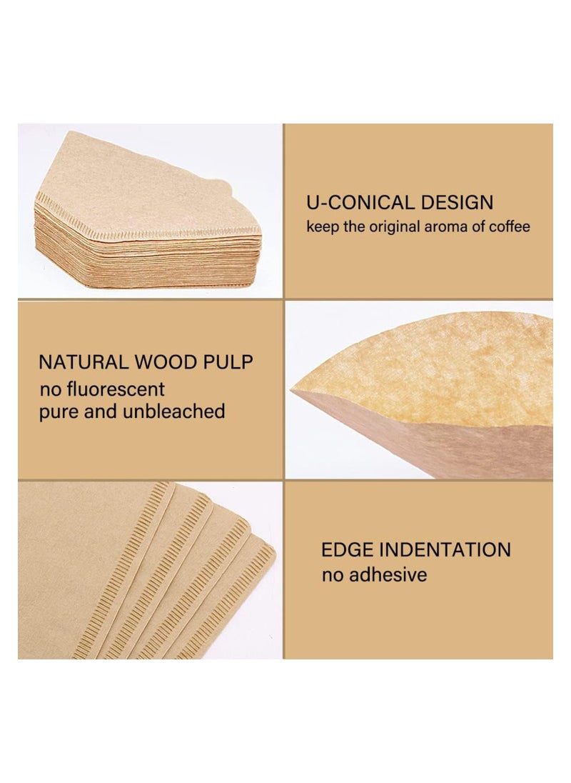 SYOSI - Cone Coffee Filters Size 2 Coffee Filters Cone Paper, Natural Unbleached Paper Filters for Pour Over Coffee Dripper and Coffee Maker 200PCS - Image 1