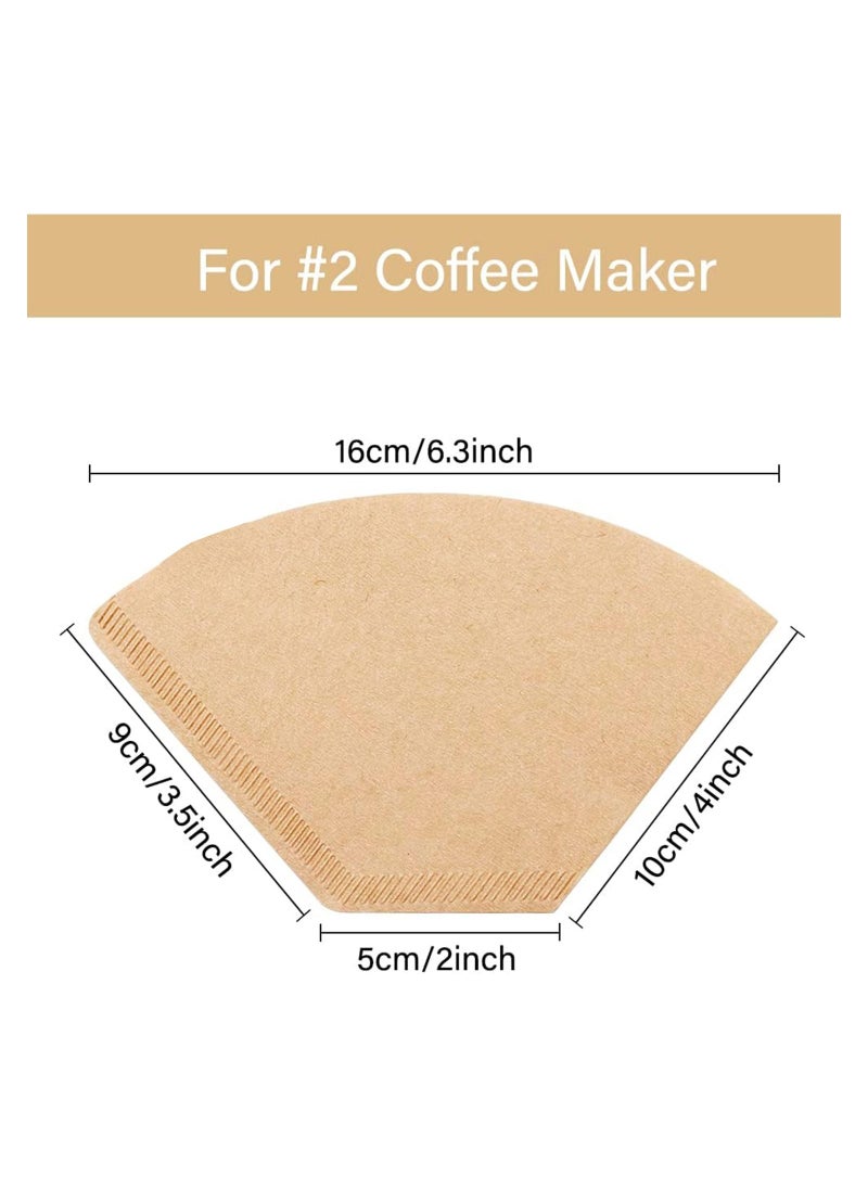 SYOSI - Cone Coffee Filters Size 2 Coffee Filters Cone Paper, Natural Unbleached Paper Filters for Pour Over Coffee Dripper and Coffee Maker 200PCS - Image 1