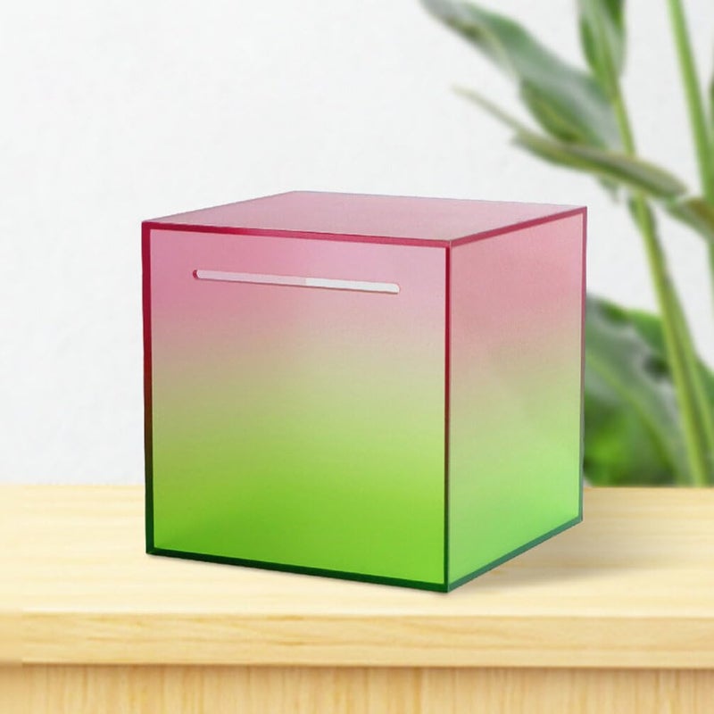 Transparent Acrylic Piggy Bank 19x19x19cm Money Savings Container for Home Office Decor - Image 3