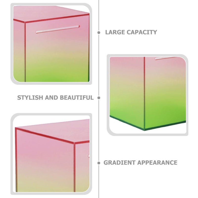 Transparent Acrylic Piggy Bank 19x19x19cm Money Savings Container for Home Office Decor - Image 5