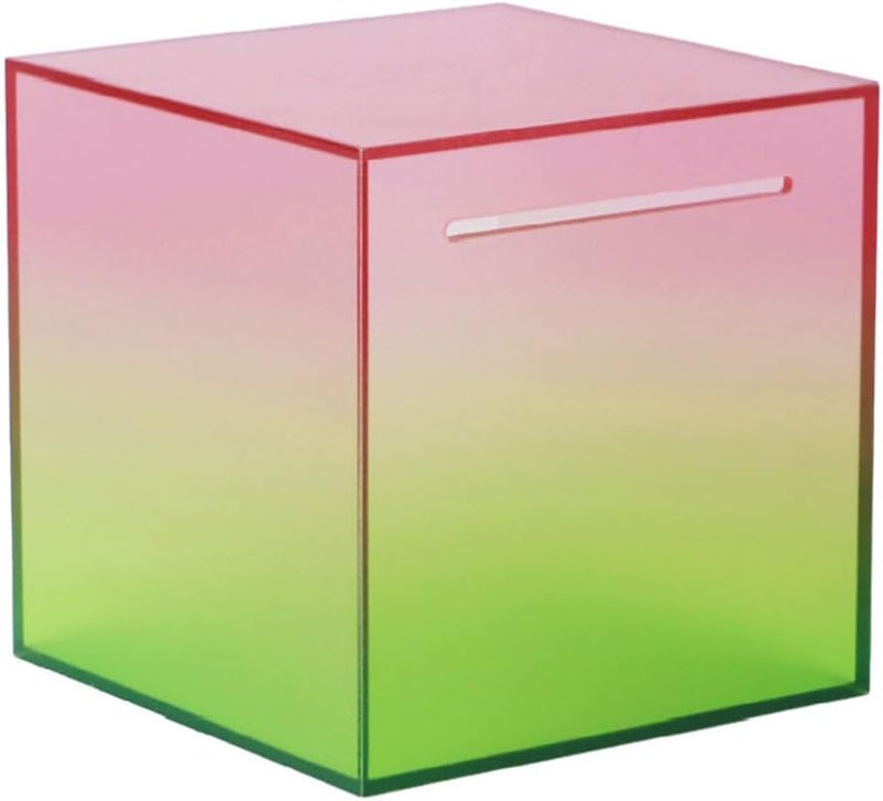 Transparent Acrylic Piggy Bank 19x19x19cm Money Savings Container for Home Office Decor - Image 1