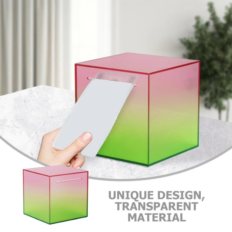 Transparent Acrylic Piggy Bank 19x19x19cm Money Savings Container for Home Office Decor - Image 4