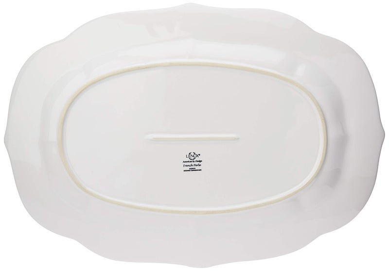Lenox Serveware, Lenox French Perle White Serving Platter, Oval Shape, 18.5-Inch, Stoneware, Dishwasher Safe, Turkey Platter for Thanksgiving, Winter Hosting, Christmas Serving (White, 1 Piece) - Image 3