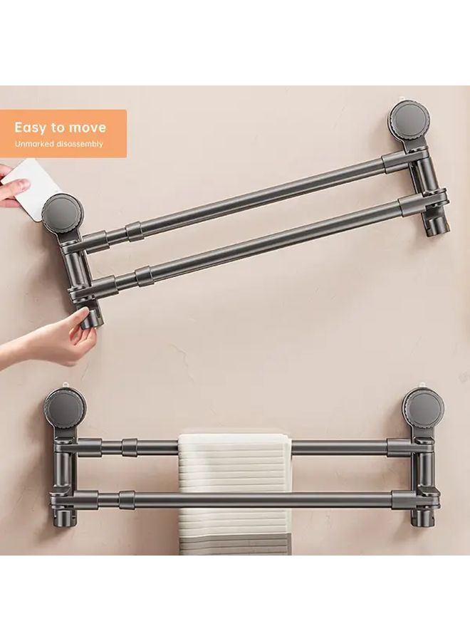 Extendable Double Pole Towel Rack 15 75inch Suction Cup Drill Free Bathroom Holder - Image 5