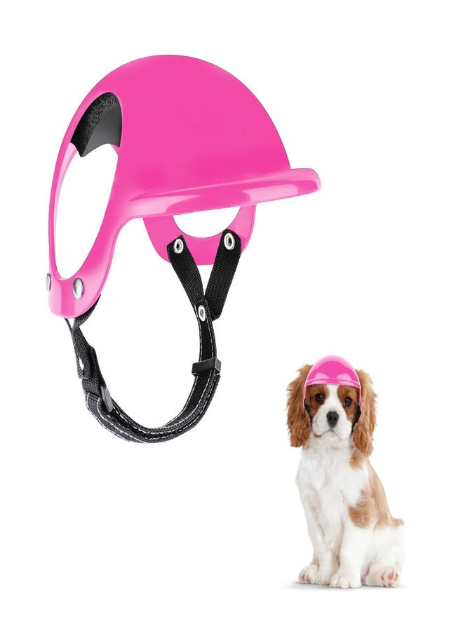 Billionchains Small Dog Helmet with Ear Holes - Adjustable, Lightweight, Hard Black Pet Helmet for Outdoor Activities/Motorcycle/Bike - Image 1
