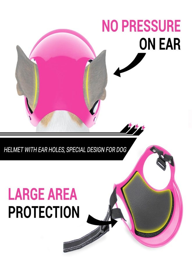 Billionchains Small Dog Helmet with Ear Holes - Adjustable, Lightweight, Hard Black Pet Helmet for Outdoor Activities/Motorcycle/Bike - Image 2