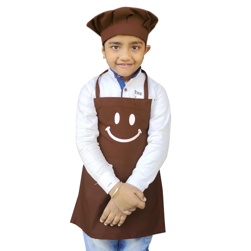 Switchon Switchon Polyester Waterproof Adjustable Kids Multi purpose Cooking Apron with a chef cap School Apron Proudly made in india - Image 1