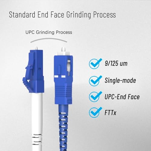 Karono 1ft Fiber Optic Adapter Cable, LC to SC Singlemode 9/125 Duplex, Male & Female Mutual Hybrid Connector Coupler Converter Dongle - Image 4