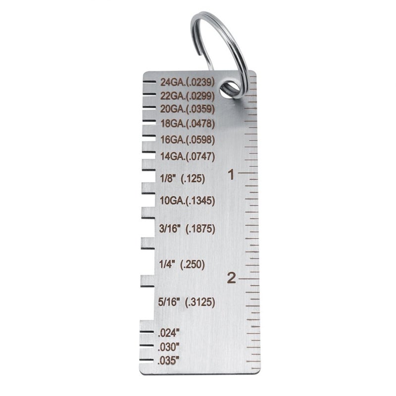 Thickness Gauge Stainless Steel Thicken Design - Clear Etched Markings Welding Gage for Metal Sheet Size Inspection & Welding Work - Image 1