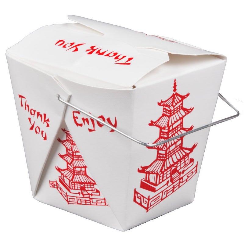 Pack of 15 Chinese Take Out Boxes PAGODA 32 oz  Quart Size Party Favor and Food Pail