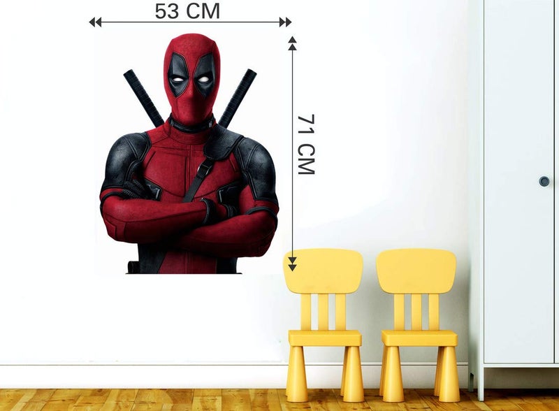 DivineDesigns Deadpool Guns Sticker (Size :- 53 X 71 cm) | Wall Sticker for Living Room/Bedroom/Office and All Decorative Stickers - Image 3