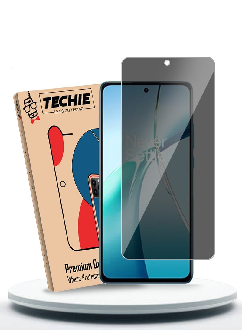 Techie Premium Privacy Tempered Glass Screen Protector for OnePlus Nord CE4 5G 2024 - Anti Bubbles 9H Hardness 0.33 mm Rounded Edges Easy Installation - Image 1