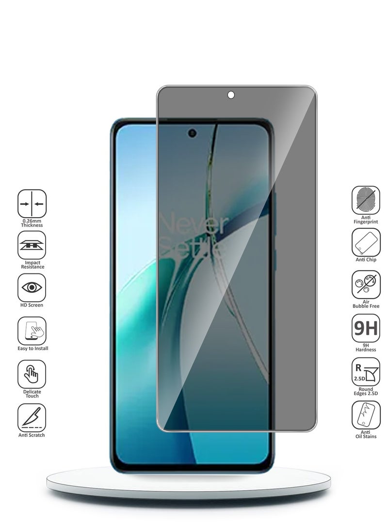 Techie Premium Privacy Tempered Glass Screen Protector for OnePlus Nord CE4 5G 2024 - Anti Bubbles 9H Hardness 0.33 mm Rounded Edges Easy Installation - Image 2