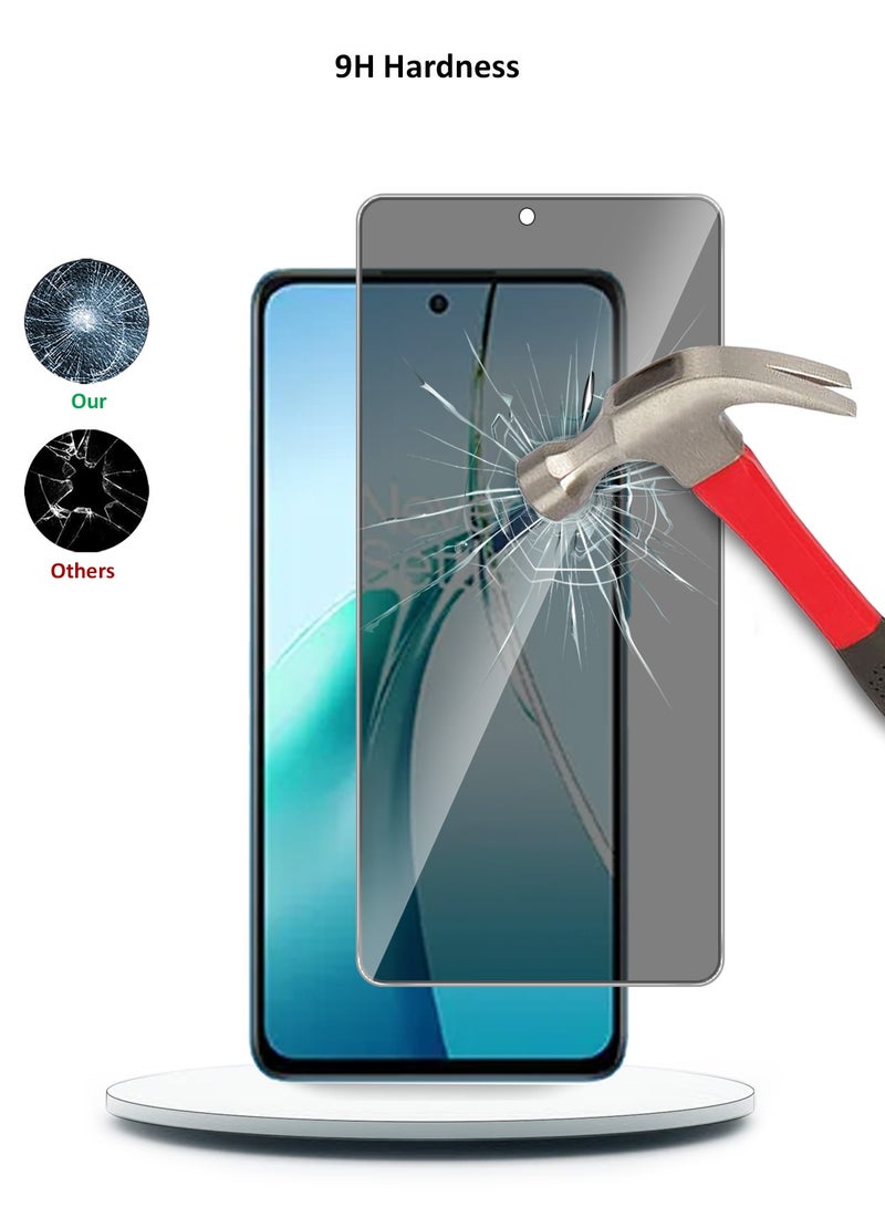 Techie Premium Privacy Tempered Glass Screen Protector for OnePlus Nord CE4 5G 2024 - Anti Bubbles 9H Hardness 0.33 mm Rounded Edges Easy Installation - Image 3