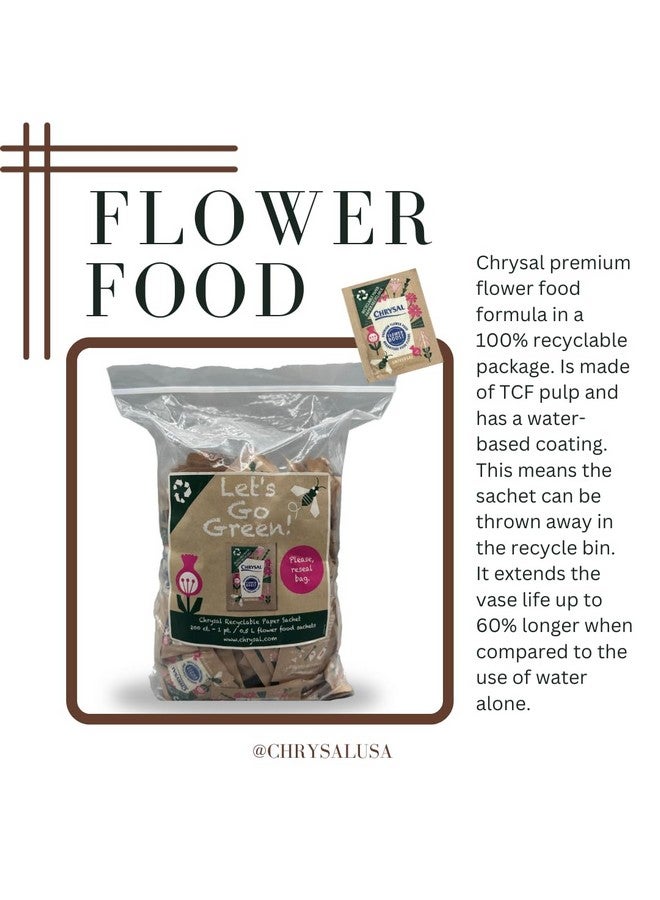 Chrysal Flower Boost - Recyclable Paper Flower Food - Increase Vase Life with Our Floral Supplies for Fresh Flowers - Flower Arrangements Supplies - Ideal Florist Supplies (200 ct) - Image 2