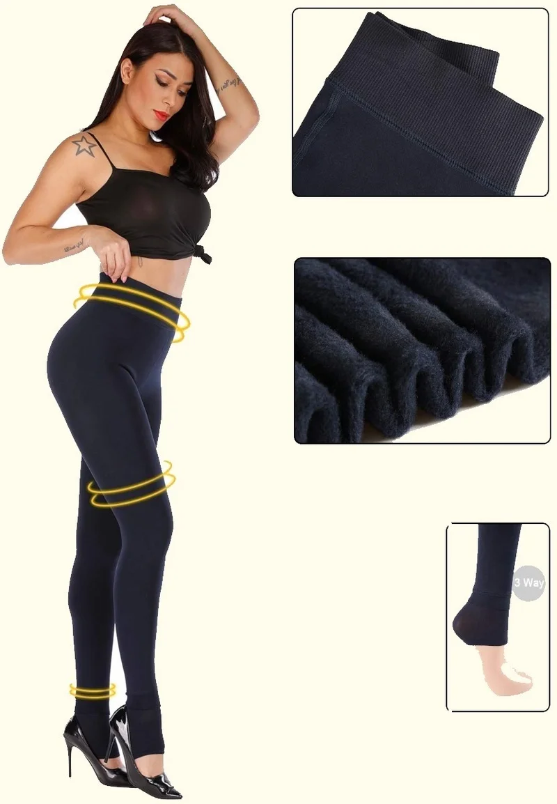 ميستريك Mystical Ravena Model With Plush Furry Warm Thick Pantyhose Tights
