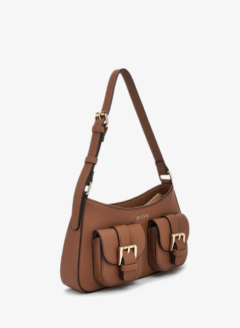 Celeste Textured Shoulder Bag With Zip Closure