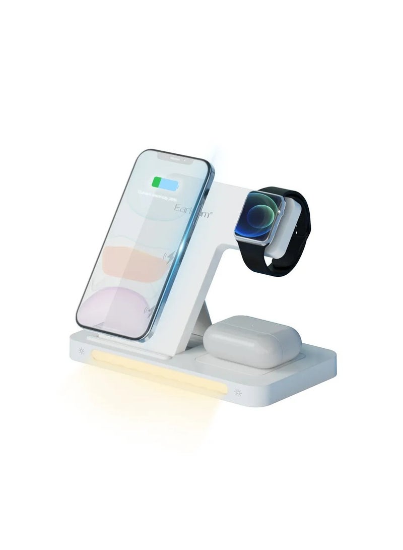 Earldom 15W wireless charger 3 in one Adapter Fast Charging 3 in 1 Wireless Charger Foldable For iPhone for iWatch - Image 1