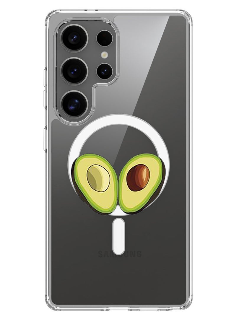 Theodor Magnetic Case for Samsung Galaxy S25 Ultra 6.9-inch Compatible with MagSafe Wireless Charging, Shockproof Phone Bumper Cover Avacado Open - Image 1