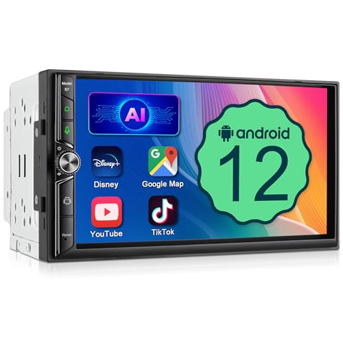 LEROAADZ Double Din Car Stereo Wireless Apple CarPlay Android Auto,7 in Android Car Radio Head Unit with QLED Touchscreen, Bluetooth,WiFi, GPS Navigation, FM/USB/SWC/AUX/Subwoofer - Image 1